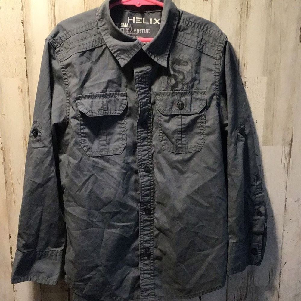 Helix dragon button down shirt youth small